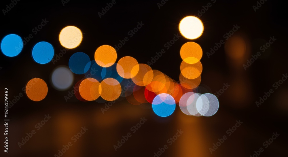 Fototapeta premium Beautiful bokeh lights in a city at night