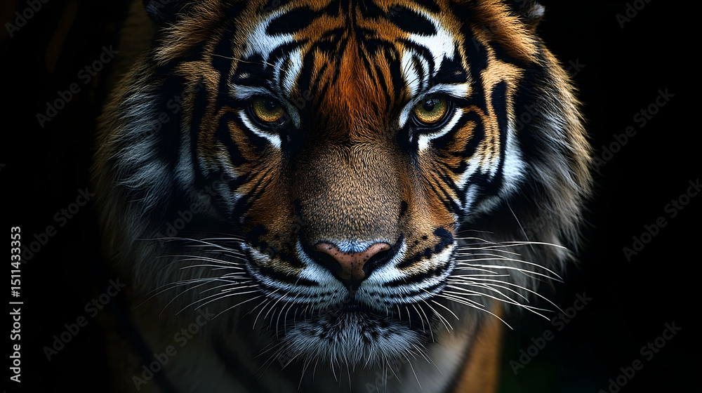 Fototapeta premium Close-up portrait of a tiger's face.