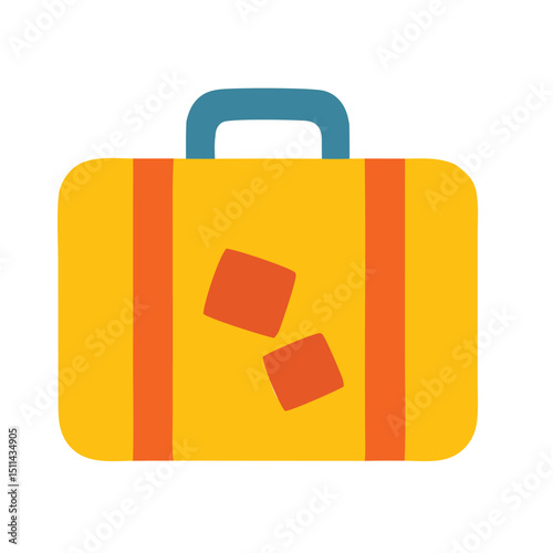 Vibrant Travel Bag: A bold and cheerful yellow travel bag with orange straps and handle evokes feelings of excitement and wanderlust, ready for any adventure.