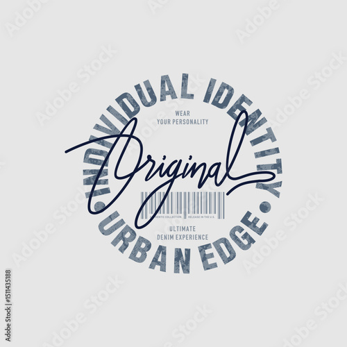 Urban edge, identity, abstract typography motivational quotes modern design slogan. Vector illustration graphics print t shirt, apparel, background, poster, banner, postcard or social media content.	
