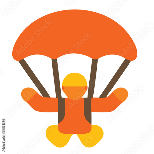 Skydiving Adventure: A person soars through the air under a vibrant orange parachute, a visual representation of excitement, freedom, and adventure, perfectly conveying the thrill of the sport.