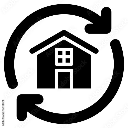 Redevelopment glyph icon