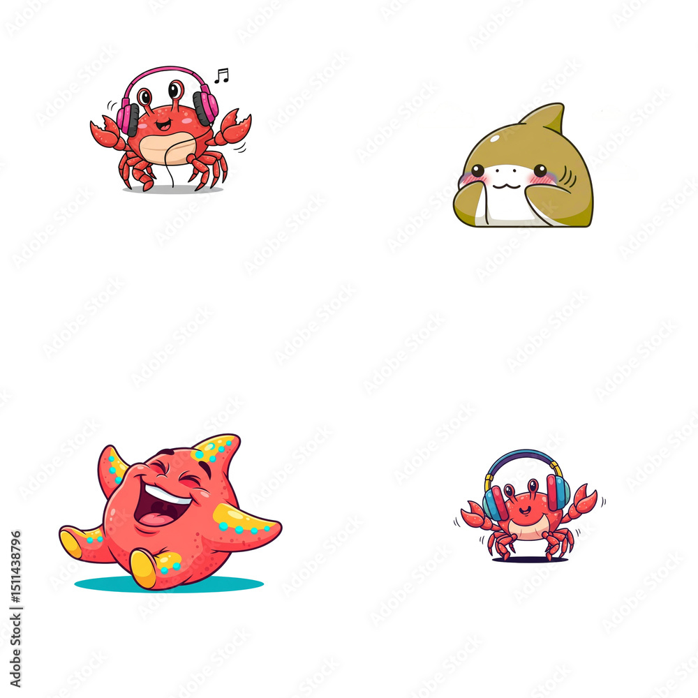 Fototapeta premium set of funny cartoon animals