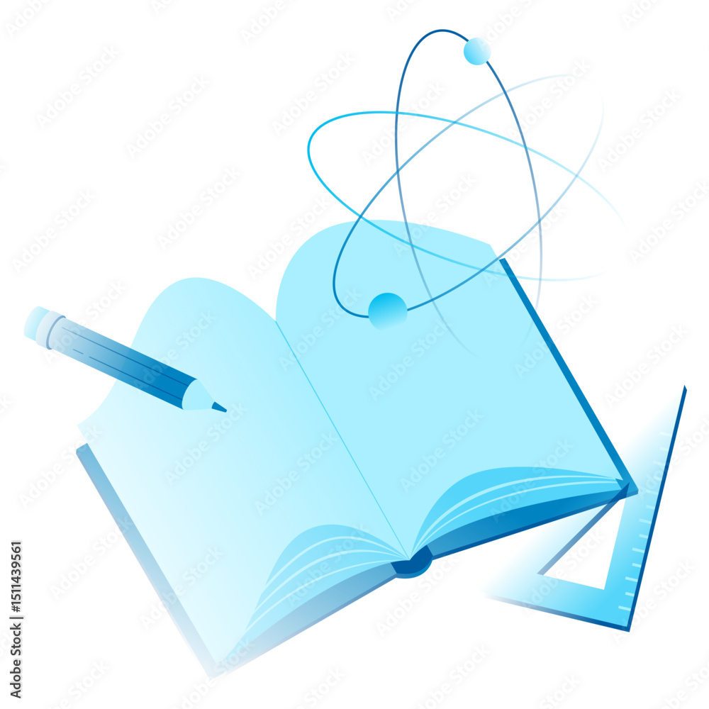 Naklejka premium Science and math exploration through study tools