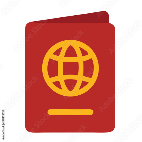 Passport Icon: The quintessential travel document. Featuring a simplified yet impactful design in a rich red hue with a globe, symbolizing global wanderlust and the ease of crossing borders.