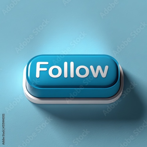 3D Render of Blue Follow Bu...