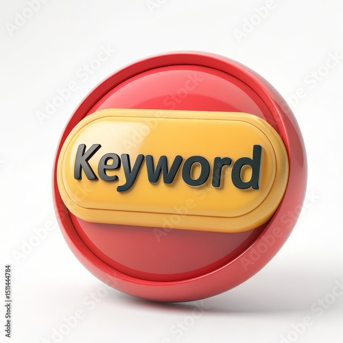 3D Rendered Keyword Button ...