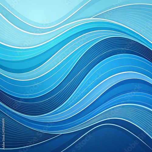 Abstract Blue Wave Composit...