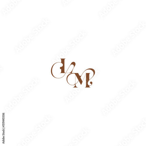 bold and hairline initial wedding logo concept LM elegant curve monogram letter