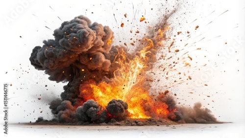 Fiery Explosion Smoke, Fire...