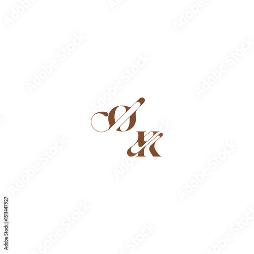 bold and hairline initial wedding logo concept OK elegant curve monogram letter