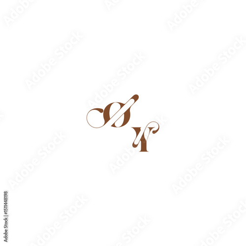 bold and hairline initial wedding logo concept OY elegant curve monogram letter
