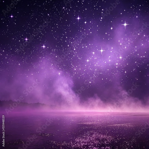 Purple Night Sky over Calm ...
