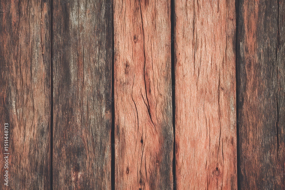 Fototapeta premium Rustic wood texture, perfect for backgrounds and design elements, showing grains and knots, with warm tones and natural imperfections