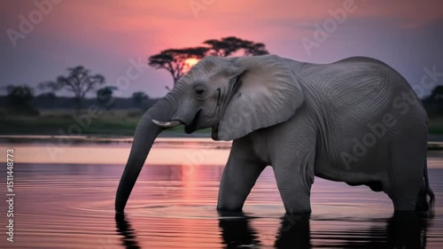 elephant in the water