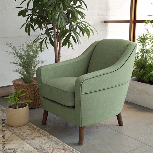 Sage Green Armchair in Mode...