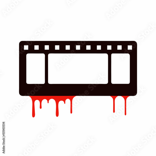 Bloody Horror Movie Film Strip Illustration for Halloween or Spooky Themes