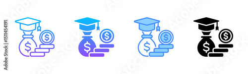 Scholarship Multi Style Icon Set