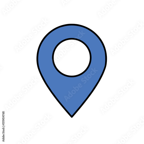 Free Download Blue location pin icon with inner white circle design   - GFXLoad