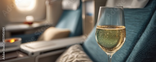 Wallpaper Mural Luxury in-flight experience relaxing with champagne airline interior beverage photography comfortable environment close-up view travel indulgence Torontodigital.ca