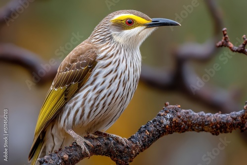 Wallpaper Mural Vibrant bird perched on branch nature reserve wildlife photography autumn colors close-up view avian beauty Torontodigital.ca