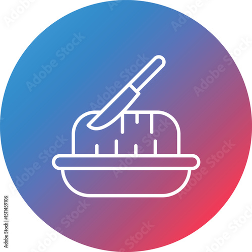 Butter Line Gradient Circle Background Icon