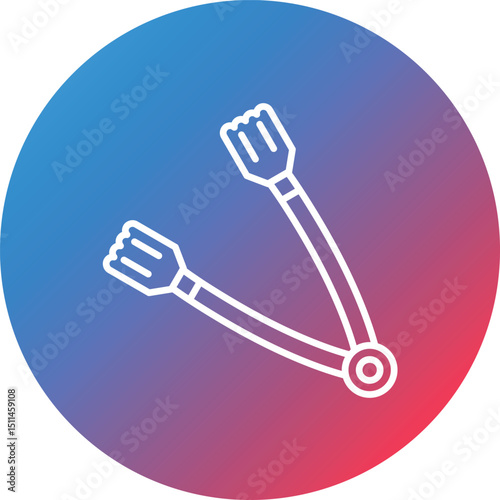 Tongs Line Gradient Circle Background Icon