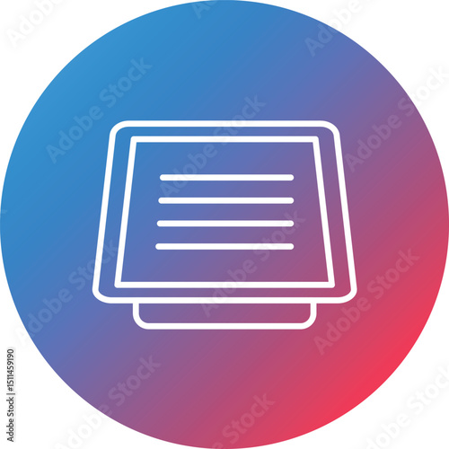 Baking Tray Line Gradient Circle Background Icon