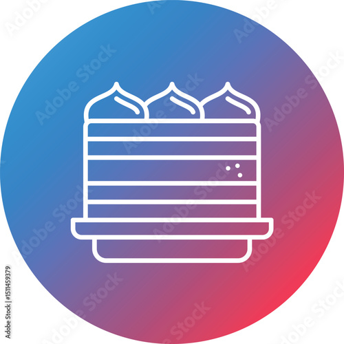 Tiramisu Line Gradient Circle Background Icon