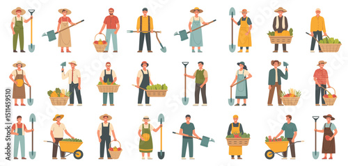 Diverse Group of Farmers Working in the Field