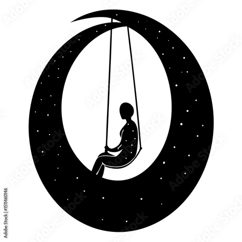 Swinging on the Moon – Dreamy Silhouette Fantasy