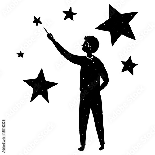 Star Painter – Silhouette of a Cosmic Artist