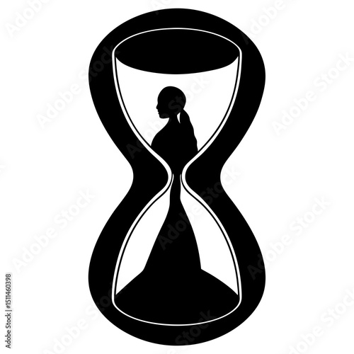 Trapped in Time – Silhouette in an Hourglass