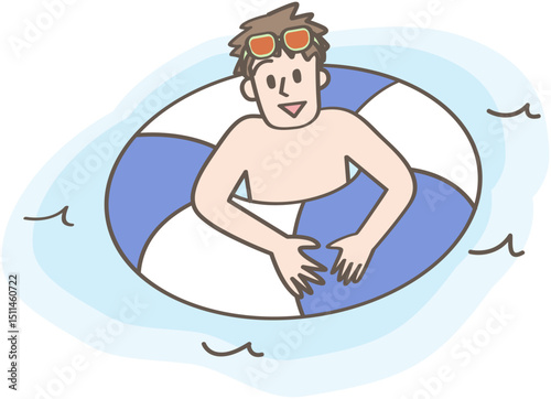浮き輪を使う人
