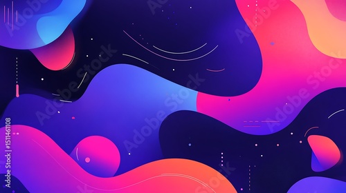 Abstract fluid shapes in vibrant colors (4) photo