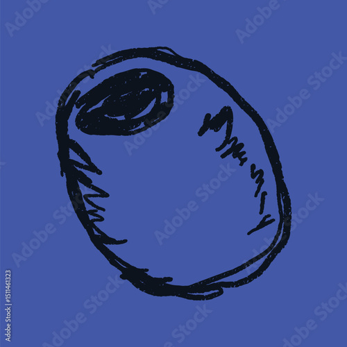 Doodle elements of fruit and vegetable, specifically a olives