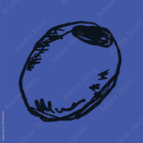 Doodle elements of fruit and vegetable, specifically a olives