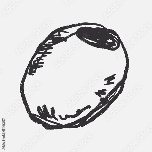 Doodle elements of fruit and vegetable, specifically a olives
