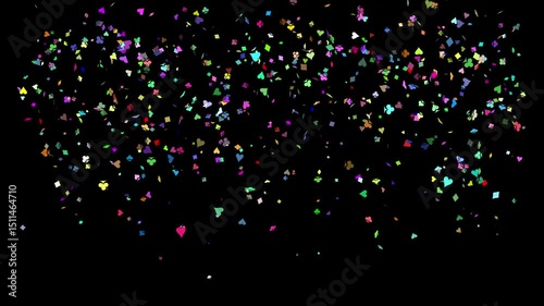 Waterfall of playing card symbols in various colors and sizes appears cascading down from the top of the screen. Perfect for gaming content
