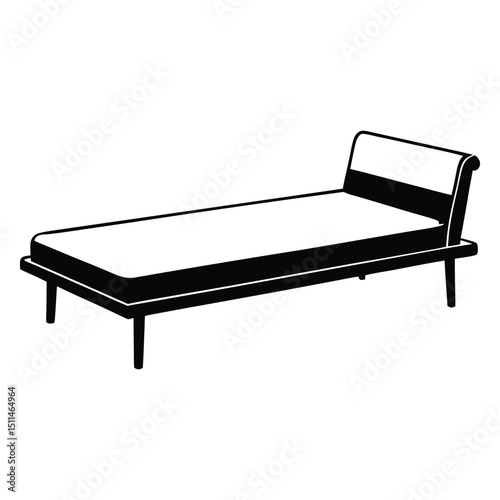 Elegant Daybed Silhouette Minimalist Furniture Design with Clean Lines and Modern Aesthetic for Interior Decor