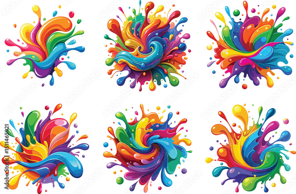 Fototapeta premium colorful paint splatter designs