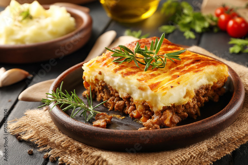 Shepherd's pie with mashed potatoes