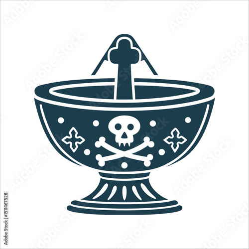 Skull Offering Bowl Icon, Spirit Vessel