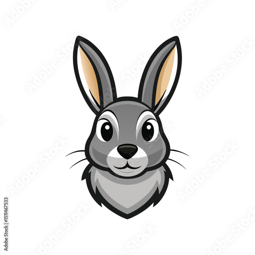 Hare frontal head icon vector illustration