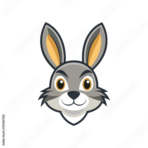 Hare frontal head icon vector illustration