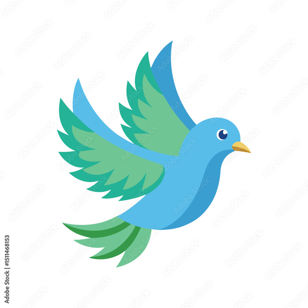 Obraz premium Flat and Minimal dove of peace icon vector illustration isolated on white background 