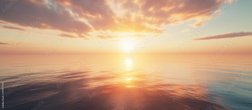 Fototapeta premium Golden sunset over a calm sea