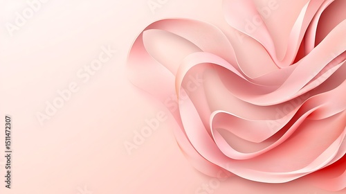 Abstract flowing ribbons in soft pink