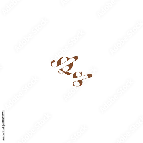 bold and hairline initial wedding logo concept QS elegant curve monogram letter