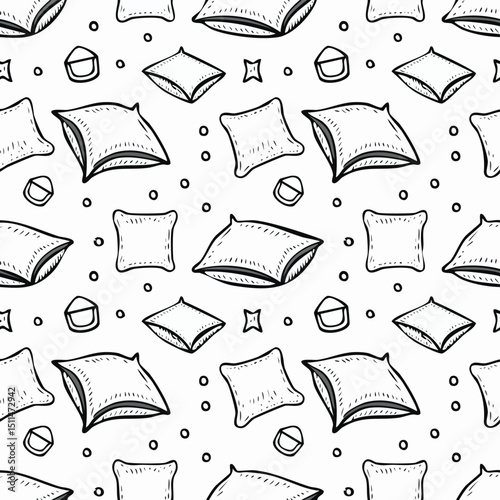 pillowcase Vector Illustration with Seamless Pattern Design